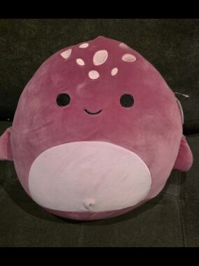Tudor Raspberry-Pink Squishmallow-Style Plush Tag